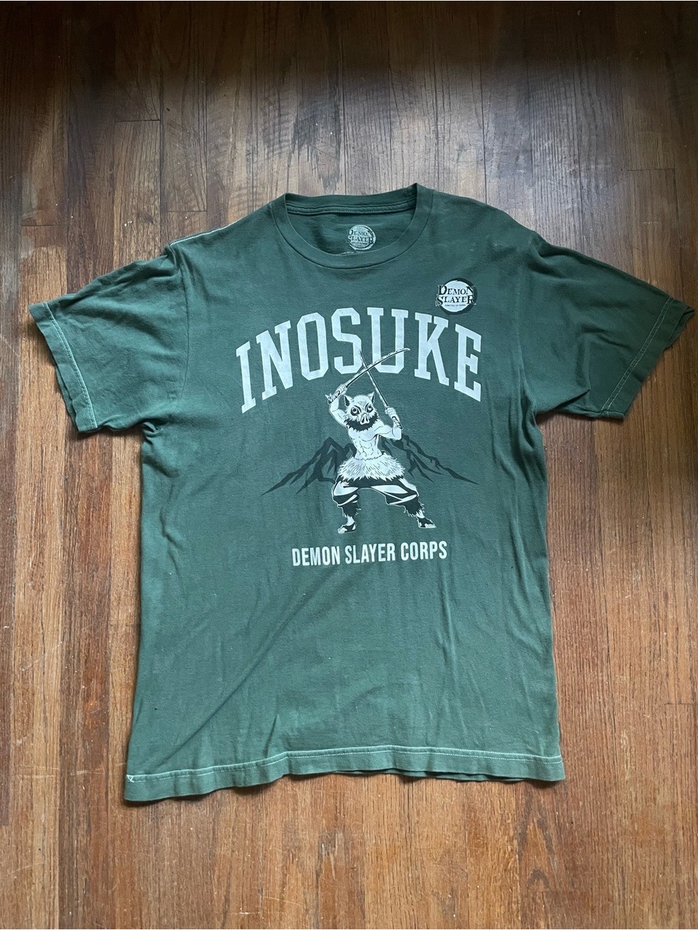 Inosuke Demon Slayer Corps Graphic Tee - Dark Green